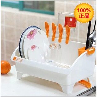 Japan Import Inomata Kitchen Shelve Bowl Pan Chopsticks Containing Layer Rack Cutlery Drain Blue With Diversion Dripping Water