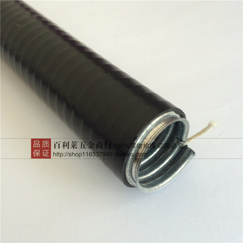 Flat plastic coated metal hose Threading metal hose Snakeskin tube Galvanized hose with cotton wire Flat plastic coated hose