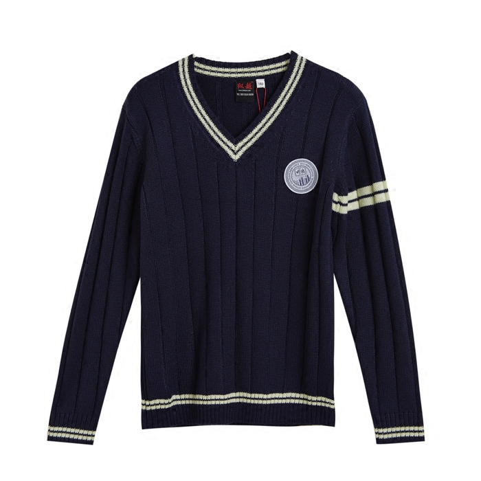 Shenzhen Minde school uniform gown with long sleeve sweater for men and women with the same length of school uniform