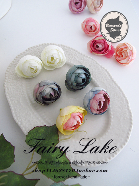 Hand tea blue color retro secret lo mother - girl soft sister hand simulation flower