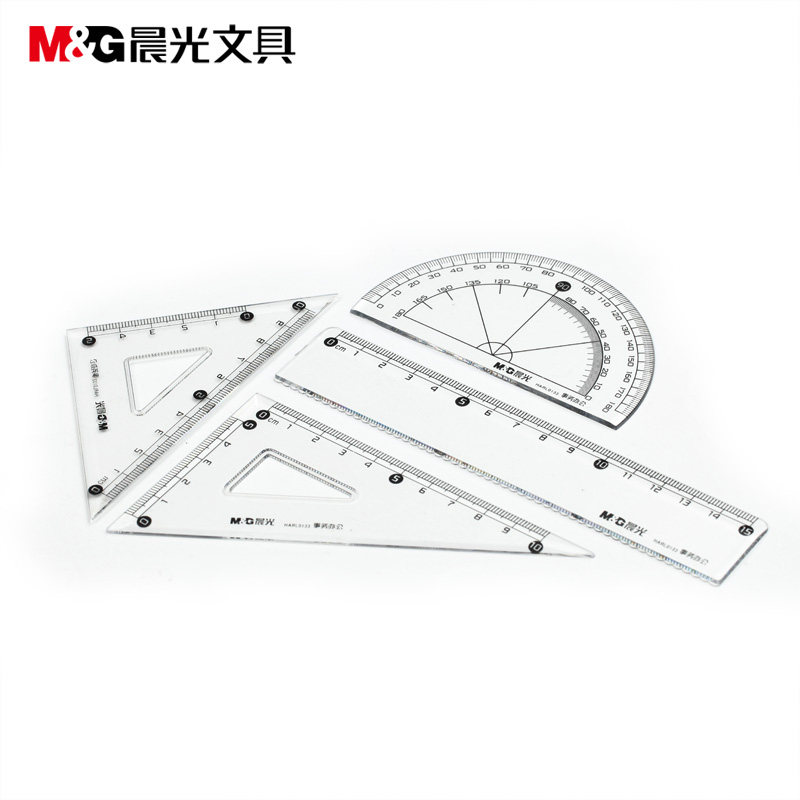 Chenguang stationery HARL0133 four-piece set of ruler triangle plate protractor ruler student drawing drawing