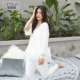 Li Feiya mới của mùa xuân và mùa hè cotton Nhật Bản quần áo ở nhà công chúa cotton ngọt ngào hai lớp lưới dài tay hai mảnh - Nam giới