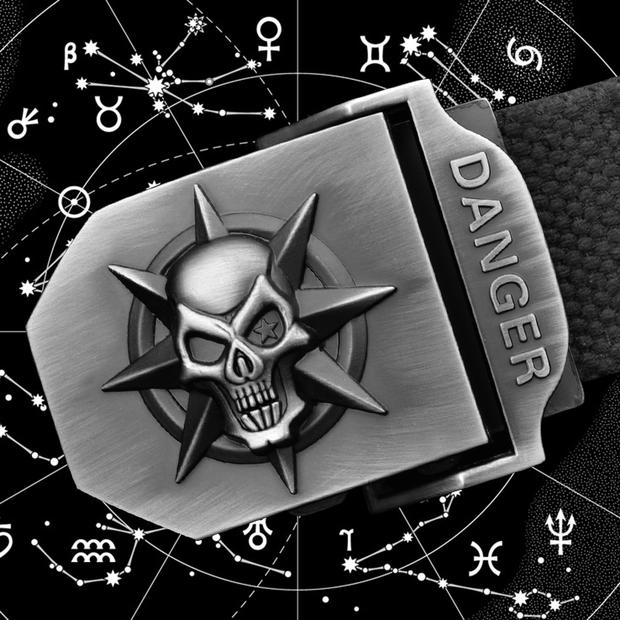 Canvas belt skull street dance fashion personality men and women Youth belt slacks with extended belt