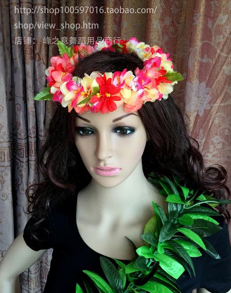Hawaiian hula garland set Bracelet foot ring Performance clothing Beach seaside garland set lei set