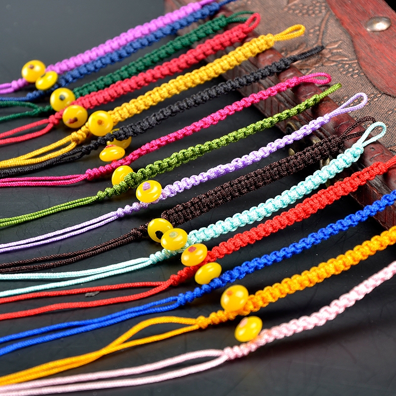 Keychain pendant Rope Flat knot with live button Keychain line pendant Rope Taiwan line Hand-woven pendant buckle