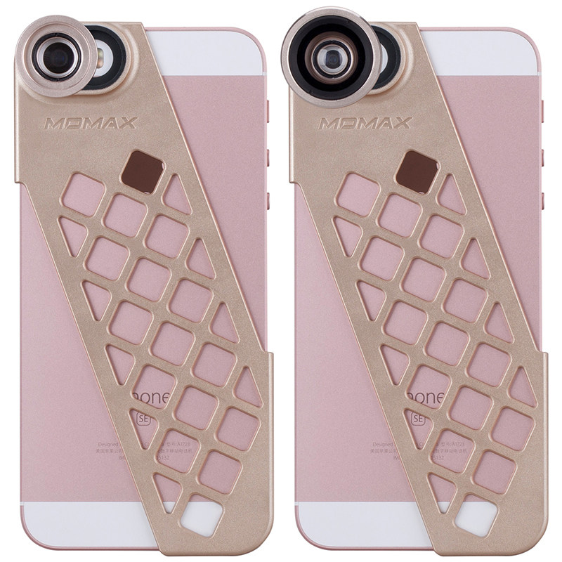 MOMAX X-LENS 2-in-1 Super 15x Macro + 120° Wide-angle Lens Case Cover for Apple iPhone SE/5S/5