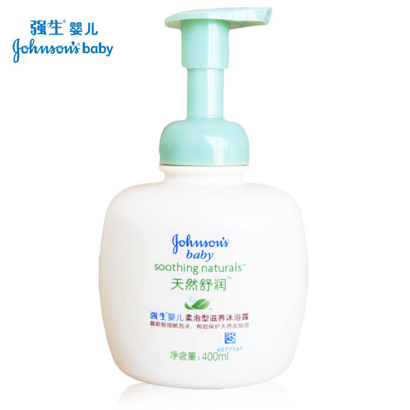 强生婴儿天然舒润柔泡型滋养沐浴露 400ml 宝宝洗浴 婴儿用品
