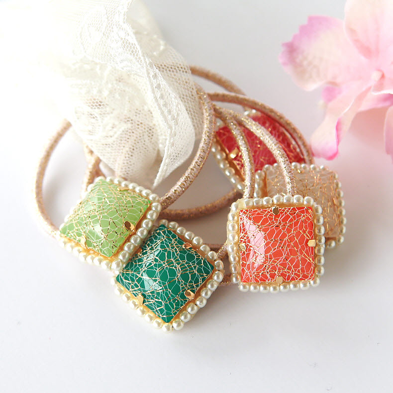 4xtyle Jewelry 糖糖果马尾巴 发绳 头花 皮筋 formica 珍珠