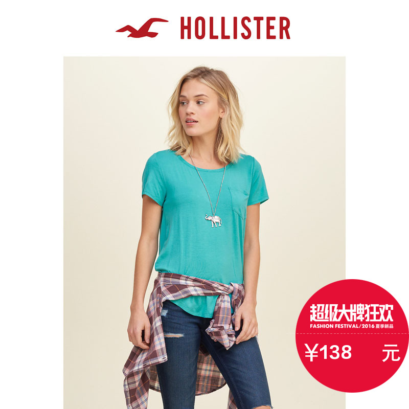 Hollister 2016春装新款必备单品休闲 T 恤 女 115193