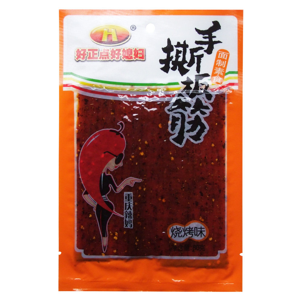 【天猫超市】好正点好媳妇手撕板筋烧烤味80g 面制素食辣条