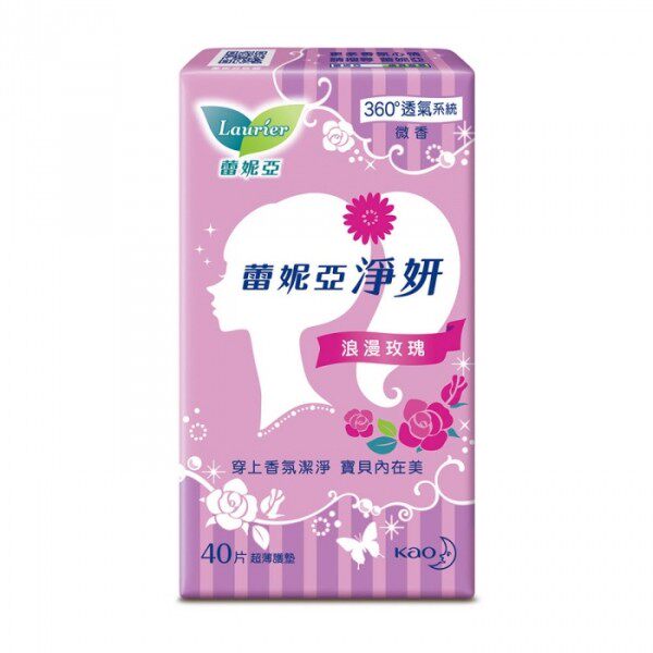 蕾妮亚净妍护垫 浪漫玫瑰微香40片台湾官网直邮进口