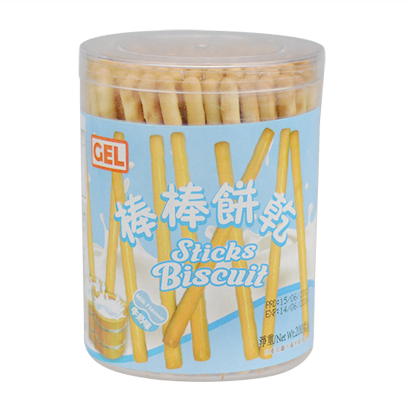 【天猫超市】香港进口GEL牛奶味棒棒饼干200g/罐休闲零食点心$