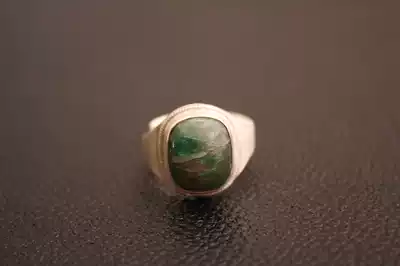 Handmade natural raw stone silver ring New Shepherd Mongolian traditional jewelry