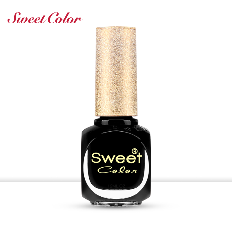Sweet Color指甲油 经典纯黑色 手脚指甲油 显白环保无毒 12ML