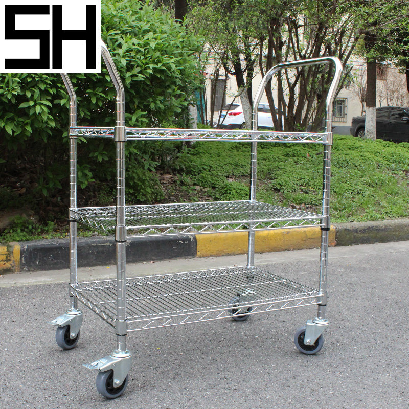 Thickened Chrome Plated Trolley Shelving Carbon Steel Shelving Car Multifunction Shelving Trolley Rack Trolley Trolley Trolley Rack Trolley