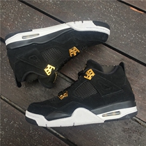 Tiger Flutter Air Jordan 4 Royalty AJ4 Luxury Elk Skin Black Gold 308497-032