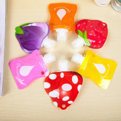 Cartoon Fruit Flexible Packaging Hand Sanitizer Split Bottle Shampoo water body lotion Bath Lotion Makeup Bottle