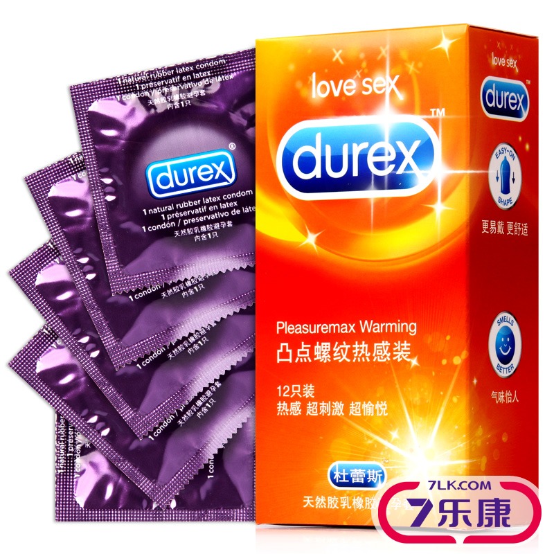 杜蕾斯 水溶性避孕套 凸点螺纹热感装12只 安全套 G点狼