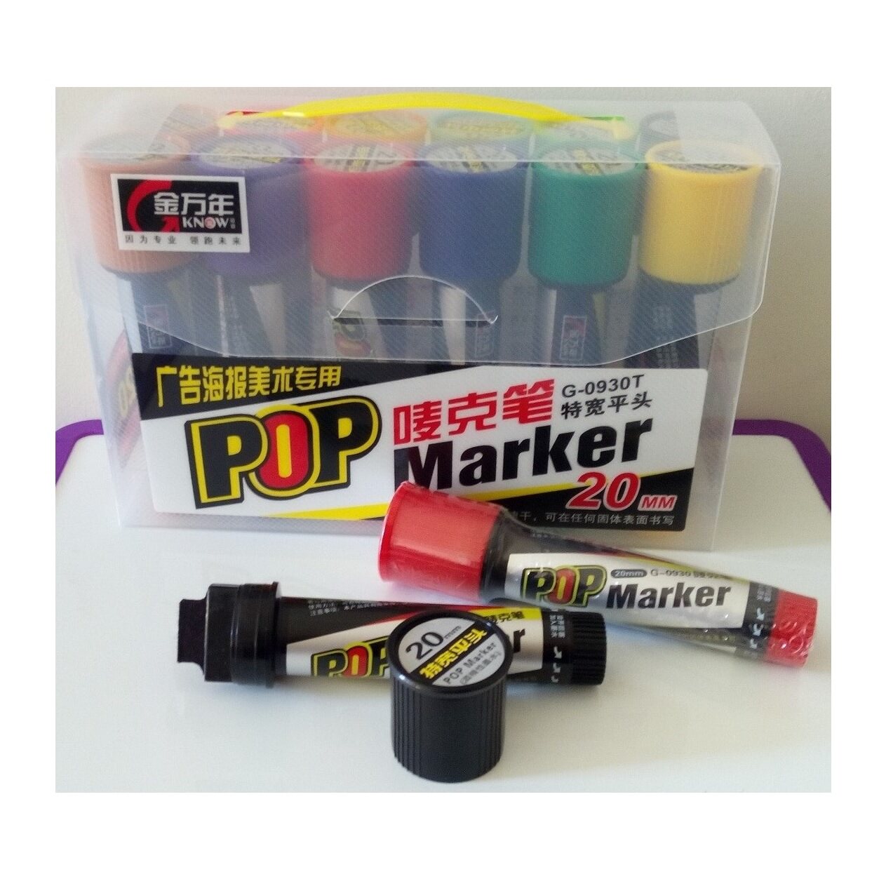 6MM 12MM 20MM 30MM Jinwannian POP Marker Oily Marker 12 Color Poster Pen - Taobao