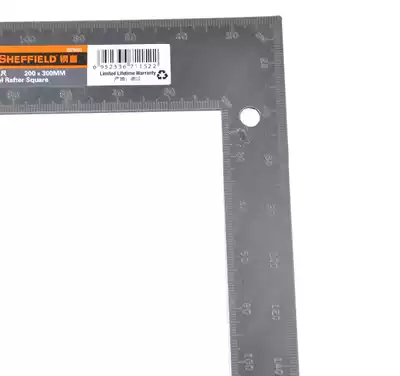 Steel shield right angle ruler S079002 Woodworking turning ruler 600X400mm stainless steel thickened double-sided laser engraving