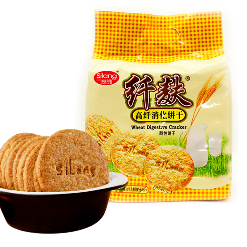 【天猫超市】思朗纤麸高纤消化饼干380g 膳食纤维粗粮饼干 零食