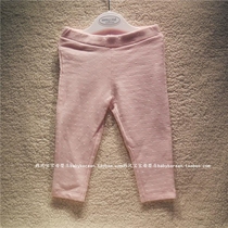 Spanish big-name foreign trade original single color difference spring and Autumn thin brushed baby female baby wide waist small feet pants