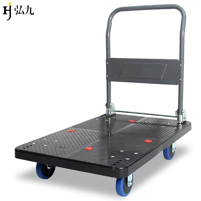 Trolley Flat pull truck trolley trolley Four-wheeled push-pull car Load cart Small pull car Storage cart
