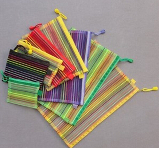 Wholesale A4 Color Mesh Bag Seven Color File Bag Rainbow Laced Bag Multiple Specifications Optional