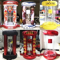 New inflatable money grabbing machine Air model cylindrical transparent lottery machine small yellow man Wealth God cartoon lottery machine customized