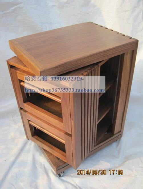 Reputable Rack Outlet Quality Small Tea Table CD Cabinet Dish Cabinet Walnut Full Solid Wood Black Walnut Wood