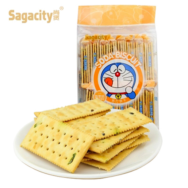 【天猫超市】哆啦A梦（香葱味）350克无糖苏打饼干 嘉友零食