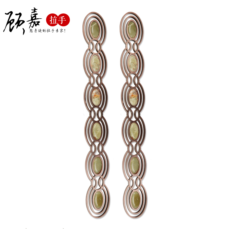 Gujiao-style gate handle hotel club household doorknocked crystal jade glass door handheld wooden door hands