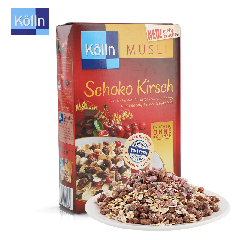 Kolln/康陇麦 德国进口樱桃巧克力麦片 早餐冲饮即食燕麦片500g