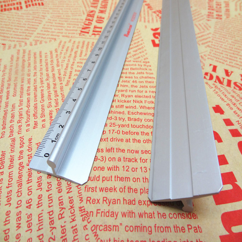 Domestic Redcircle red ring aluminum alloy ruler with handle drawing design ruler 30CM40cm aluminum alloy ruler metal drawing ruler