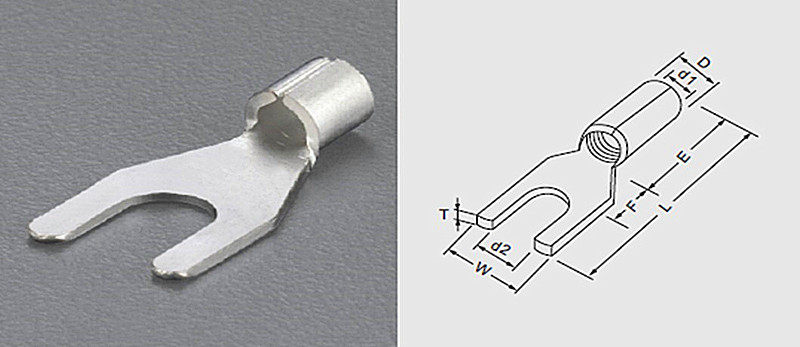 SNB2-8 power fittings, copper nose, fork-shaped wiring, bare terminal UT, copper tinned, a pack of 1K