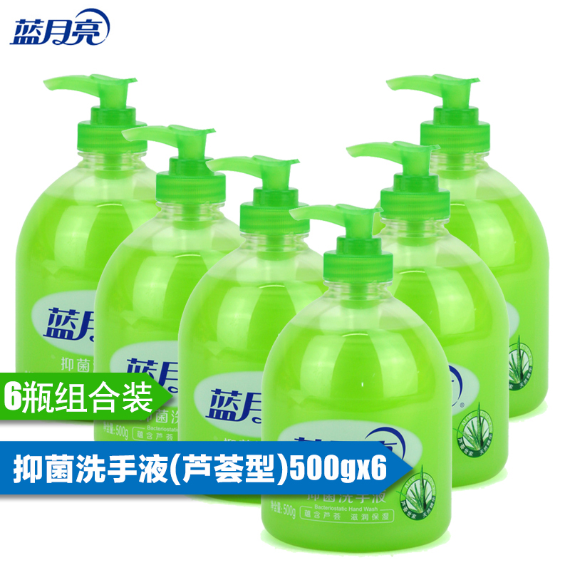 蓝月亮抑菌洗手液芦荟500gx*6瓶组合 身体护理清洁清洗剂