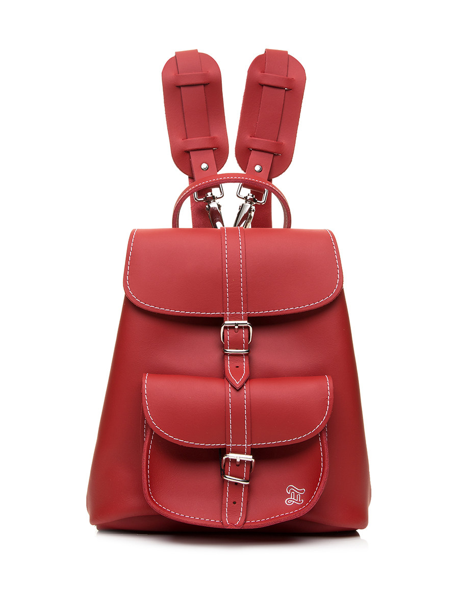 Grafea 红色针扣搭带双肩包