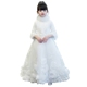 Cô gái váy cưới poncho váy dài dày trẻ em sinh nhật buổi tối công chúa váy hoa cô gái piano trang phục mùa đông váy công chúa cho bé gái 12 tuổi Váy trẻ em