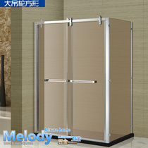 Me-0300 with frame moving door sliding shower room full set 304 stainless steel profile accessories 8k mirror without glass