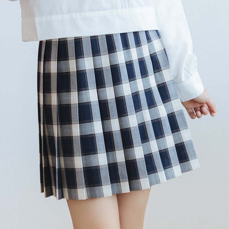 【梗豆物语】JK制服秋冬新品小绀金格子正统学生百褶裙kyouko自制