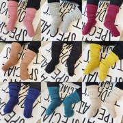 Vớ trẻ em mùa xuân và mùa thu cotton 1-3 tuổi 0 bé màu rắn Phiên bản Hàn Quốc của vớ ống 12 đống vớ mùa đông thủy triều 6 tháng