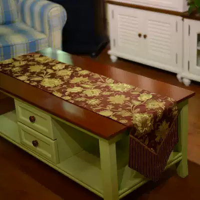 Foreign trade European country Mediterranean style jacquard placemat table flag tablecloth 32*180cm Auspicious lotus pattern multi-color