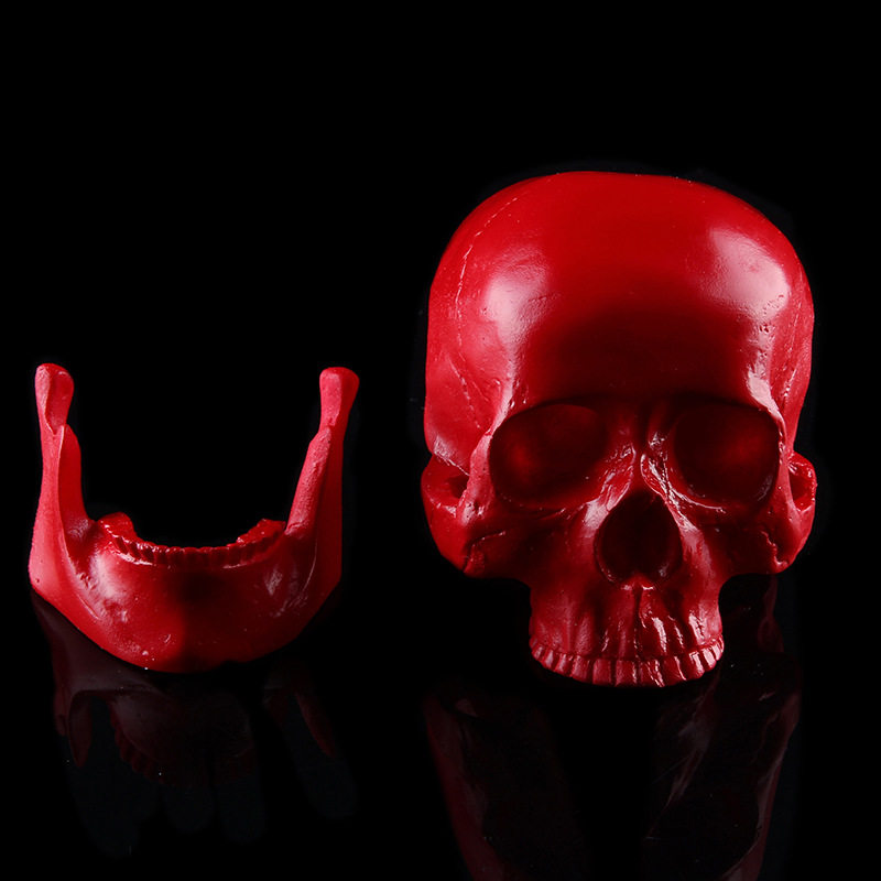 Red Trumpet resin Skull skull model swing piece Medical skull personality DIY creative foreign trade skull RED