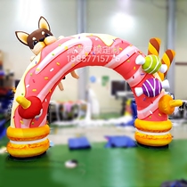 Inflatable puppy cartoon candy arch animal Air model custom Mall Park open decoration children Rainbow Arch