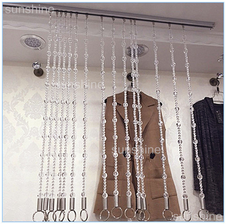 Stainless Steel Rings Crystal Rings Clothing Shop Hanging Clothes Bead Curtain Crystal Pendant Chain Crystal Rings Hanger Flower Basket Hanger-Taobao