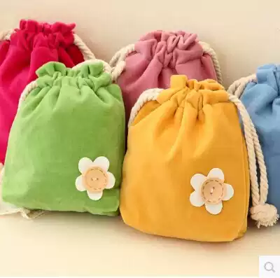 Pull-out small cloth bag tow bag outdoor travel portable student flannel storage bag tow bag bag finishing bag