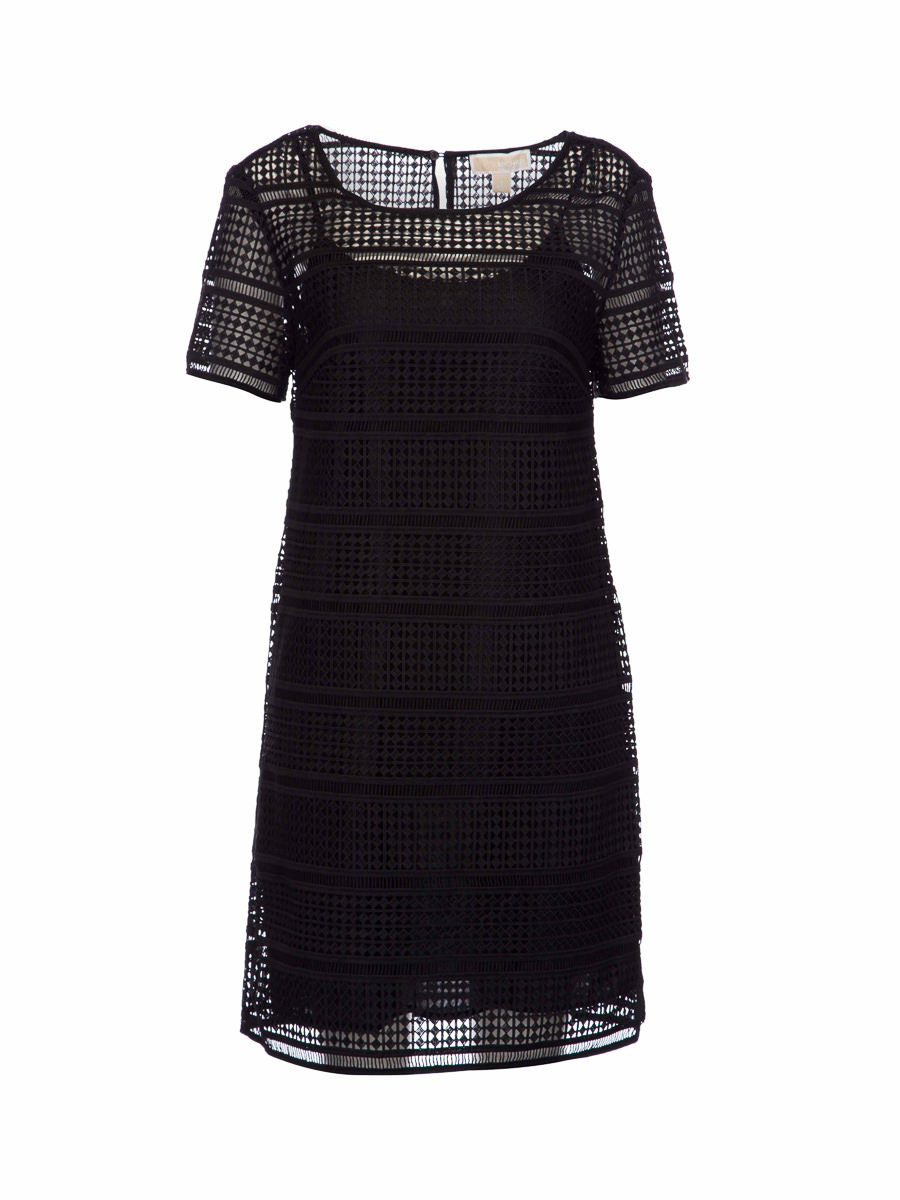 MICHAEL Michael Kors 黑色层次设计背部镂空连衣裙