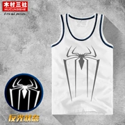 Kimura Sanshe phi thường Spider-Man quần áo mùa hè dạ quang cotton quần áo vest không tay áo thun nam - Áo vest cotton