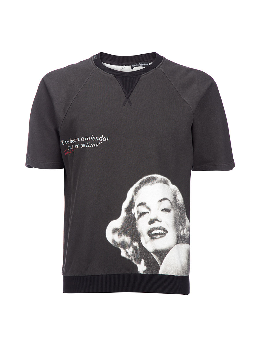 Dolce&Gabbana 黑色全棉玛丽莲梦露印花上衣