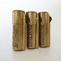 Baicheng retro vintage kerosene lighter BNC001 pure copper handmade grinding wheel cotton Machine boutique men gift